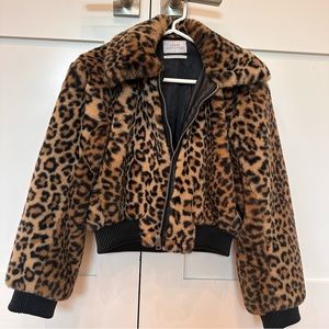 Urban Outfitters fluffy faux fur cheetah print jacket!